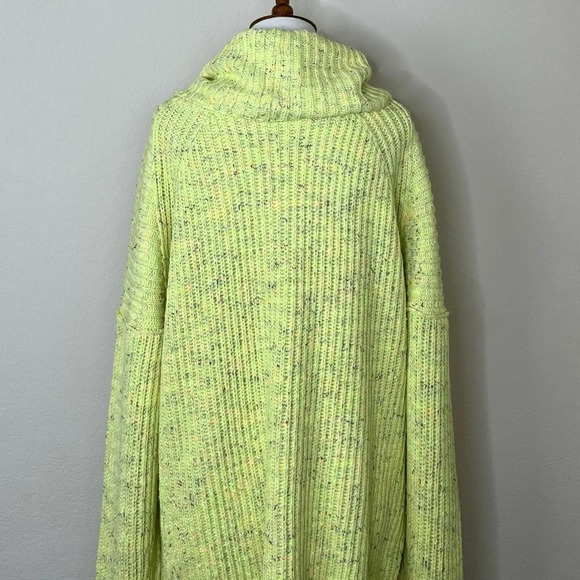 Free People Leo Tunic Cowl-Neck Yellow Confetti Knit Sweater - Picture 12 of 16